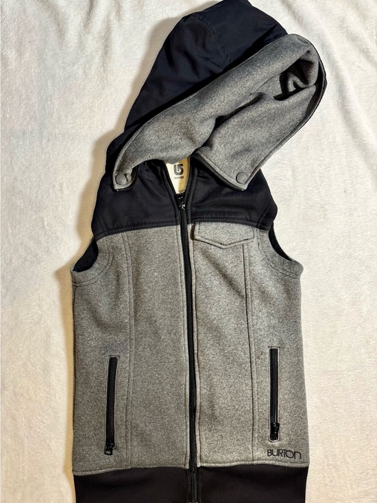 Burton Jackets & Blazers - Burton Grey & Black Hooded Zip Vest for Women
